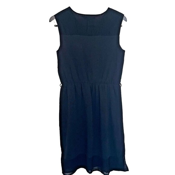 Allen Solly Women's Black Sleeveless Midi Dress Size M - Elegant Casual Summer - Picture 7 of 10